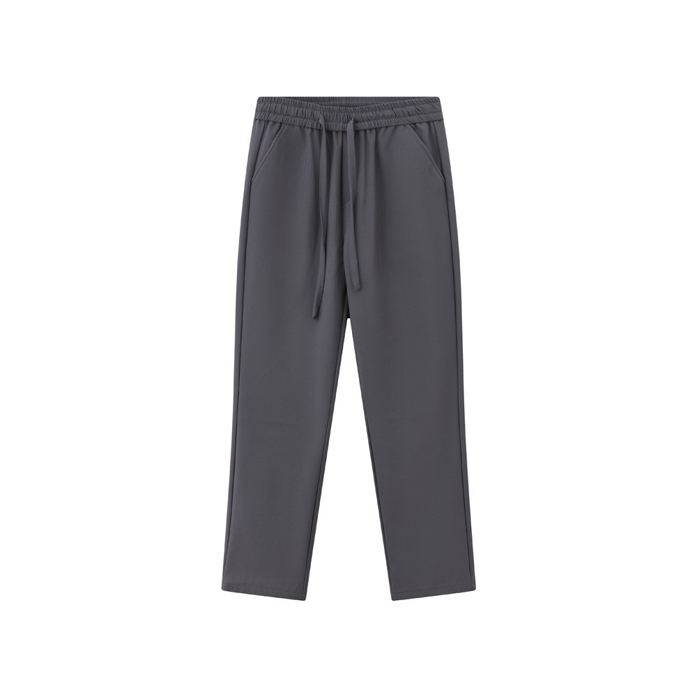 休闲风抽绳直筒裤男灰色松紧腰百搭垂感长裤直筒长裤,男装,休闲裤,淘宝优惠券,粉丝福利购,淘宝优惠卷