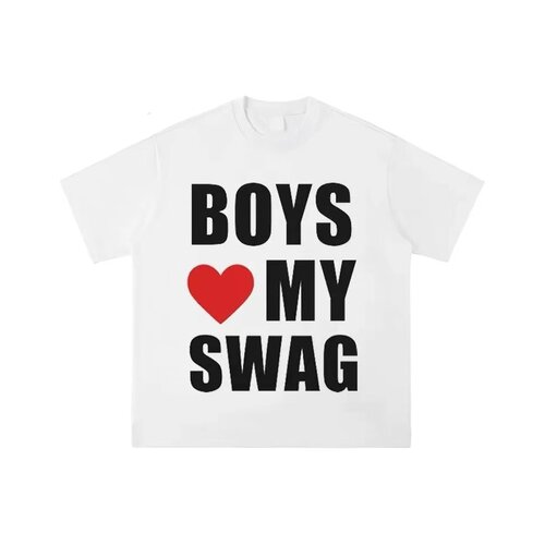 美式嘻哈风BOYS LOVE SWAG印花短袖T恤男女情侣装宽松上衣