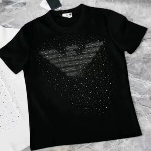 夏季新款满天星烫钻潮牌宽松短袖t恤男美式复古休闲欧货高端上衣t