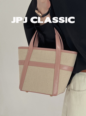 jpjclassic帆布菜篮子托特包女单肩斜挎手提包迷你可爱小包包通勤