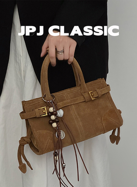 jpjclassic高丝光磨砂牛皮邮差包女单肩斜挎手提包机车包通勤百搭