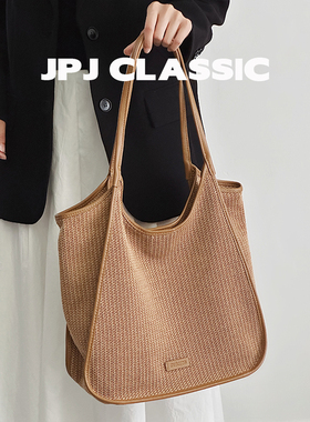 jpjclassic夏日轻便托特包包女度假风草编包单肩腋下通勤妈咪旅游