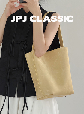 jpjclassic新中式牛皮托特包女单肩大容量水桶包腋下包软皮通勤包