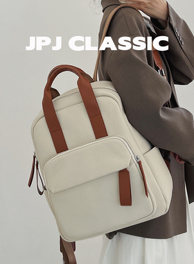 jpjclassic头层牛皮双肩包女大容量旅游背包学生书包电脑包通勤包