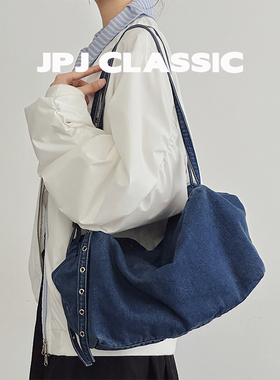 jpjclassic新款托特包女大容量单肩腋下包休闲软包百搭通勤包