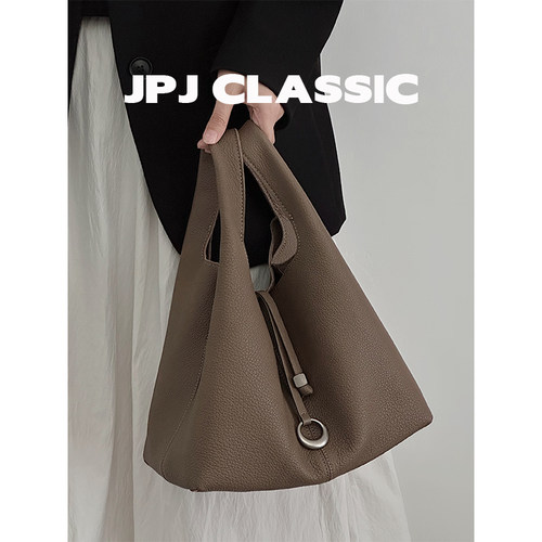 羊皮菜篮子水桶包女单肩斜挎手