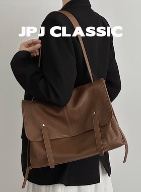 jpjclassic头层植鞣牛皮托特包女单肩斜挎邮差包软包通勤腋下包