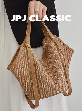 jpjclassic夏日轻便菜篮子草编包女迷你单肩旅游简约通勤包饺子包