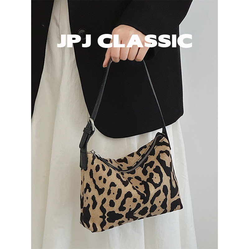 jpjclassic帆布豹纹麻将斜挎包图片