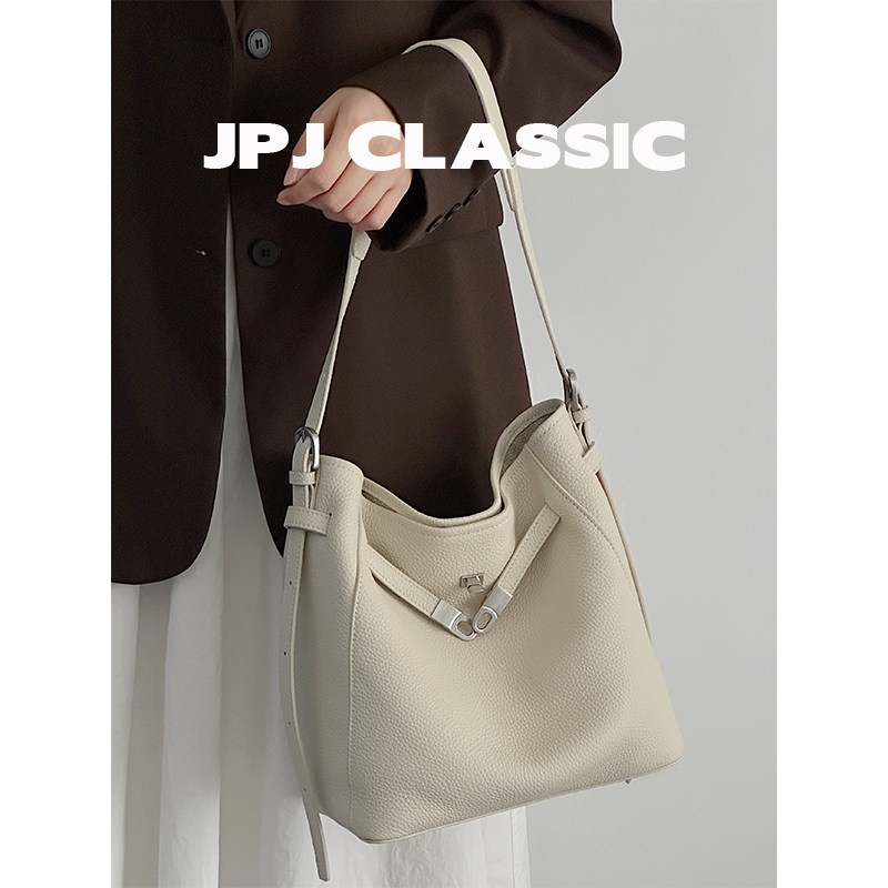jpjclassic头层牛皮凯莉包女单肩斜挎水桶包休闲城市风软包托特包