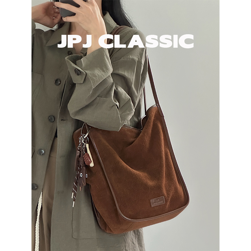 jpj水桶包磨砂牛皮慵懒风