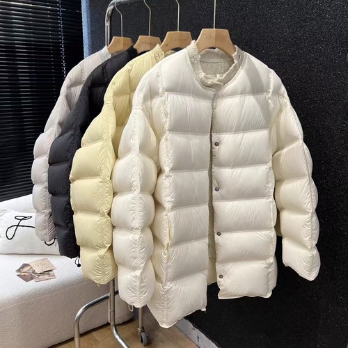 圆领中长款羽绒服韩版宽松