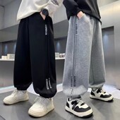 中大童时尚 2026新款 百搭运动裤 男孩冬季 男童休闲裤 加绒卫裤 春秋款