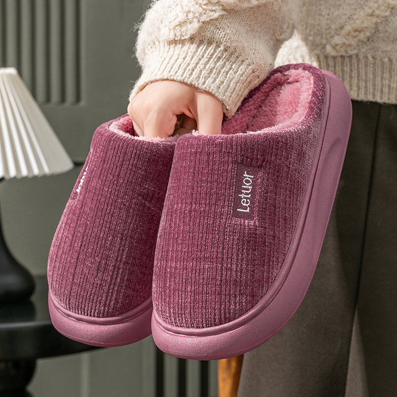 棉拖鞋室内防滑秋冬天家居毛绒女