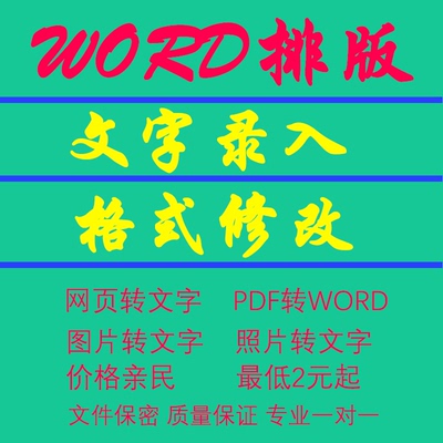 Word排版美化表格代做文档编辑文字录入格式调整修改PDF转换编辑
