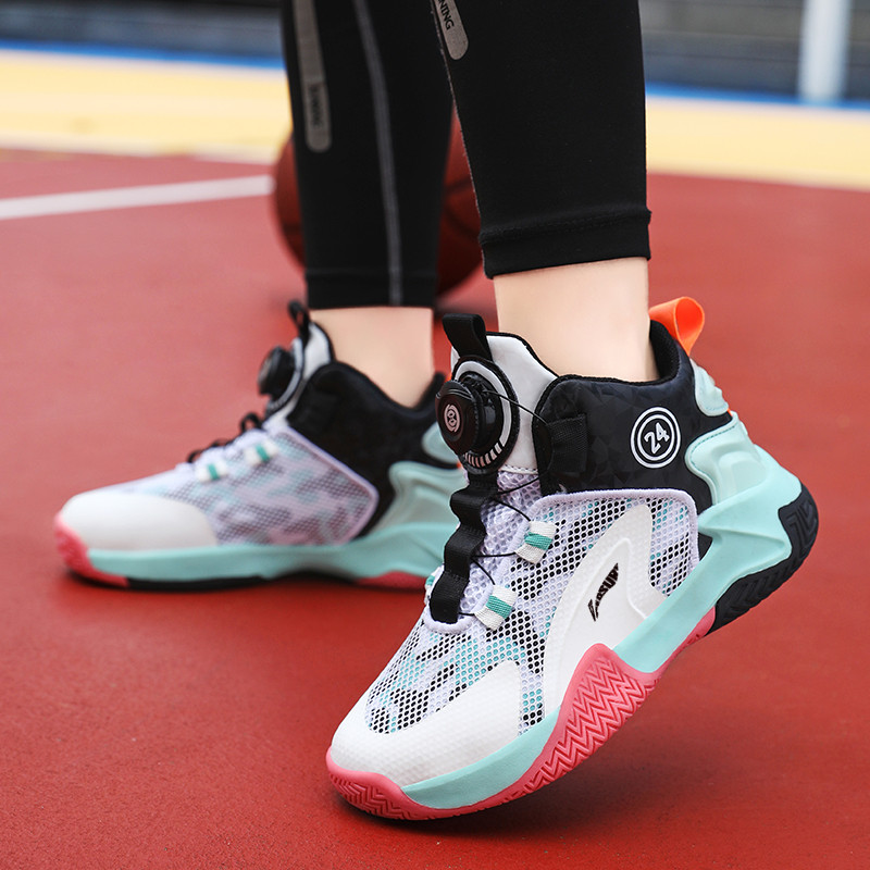 奥特莱斯品牌儿童篮球鞋网面新款男童鞋中大童运动训练鞋耐磨防滑