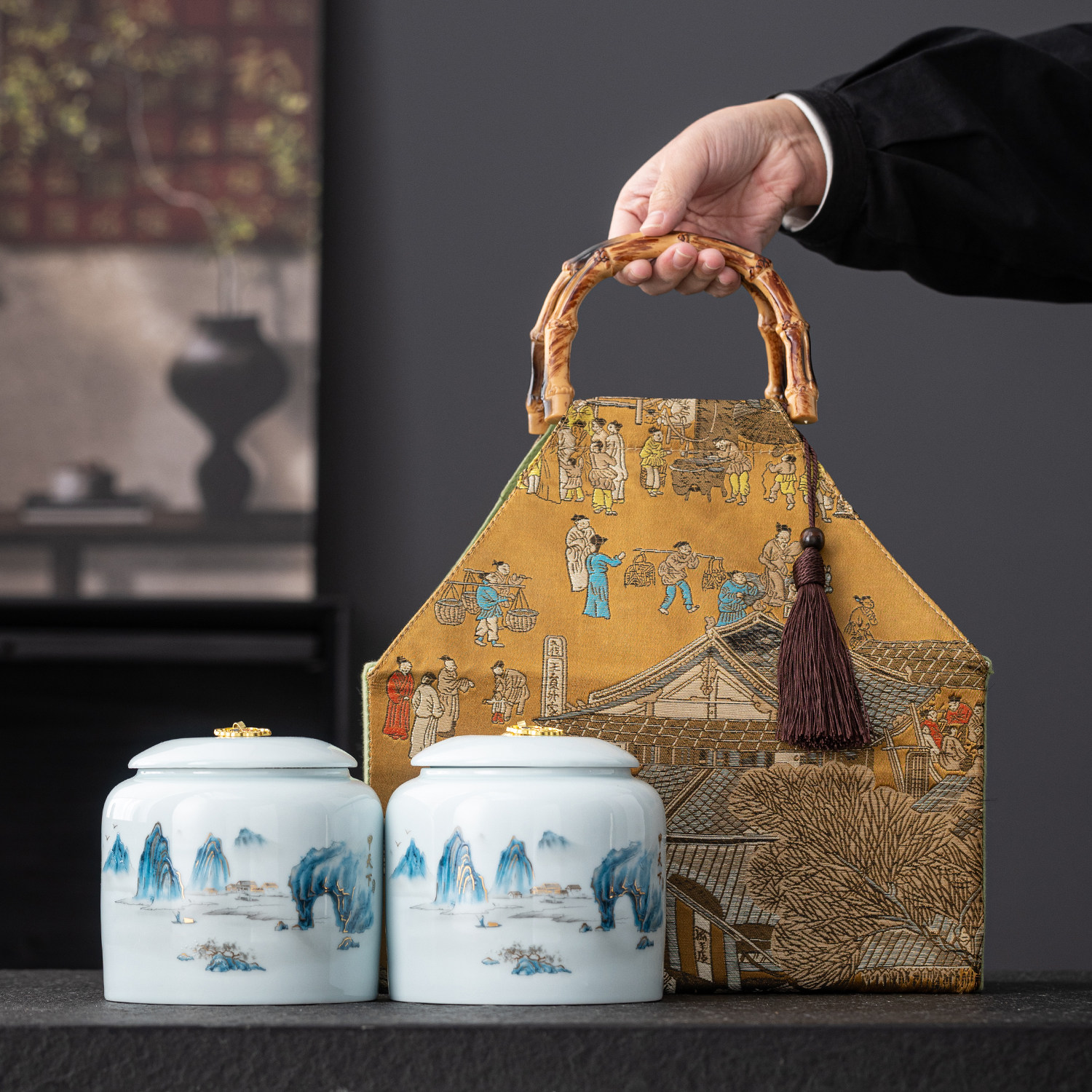 新款绿茶信阳毛尖明前龙井茶恩施白茶黄茶通用礼品盒大号一斤装