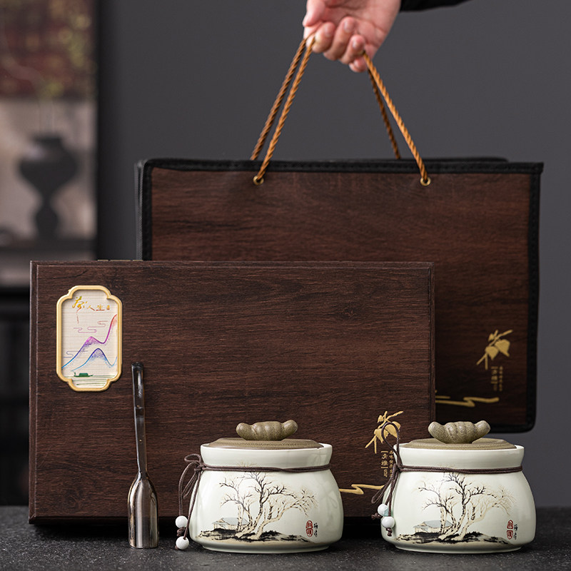 陶瓷茶叶罐礼盒包装日照绿茶安吉白茶龙井毛尖红茶通用礼品盒空盒
