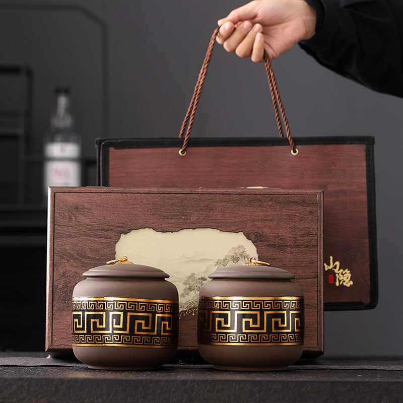 复古紫砂茶叶罐大号密封罐六堡茶黑茶普洱茶白茶绿茶红茶通用定制