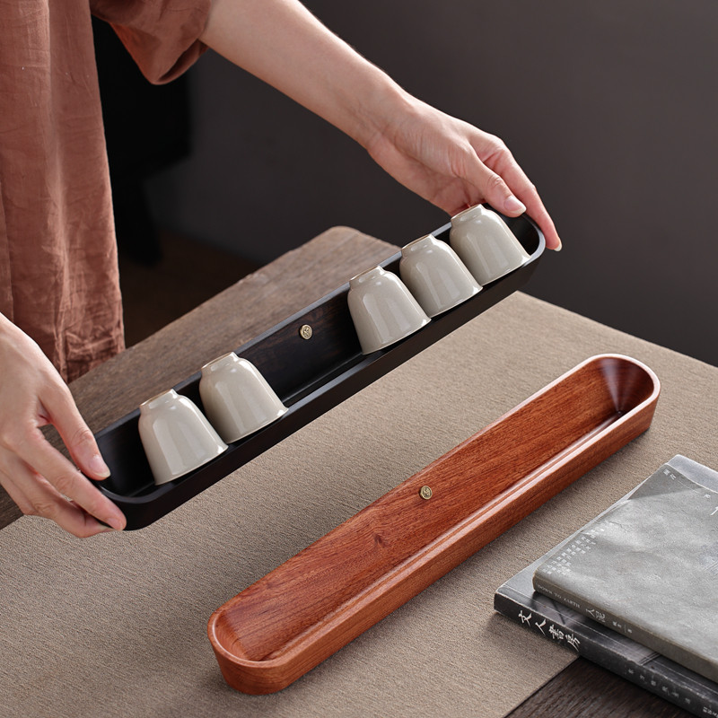 黑檀实木收纳茶杯沥水晾杯架茶具茶杯垫架子摆放架功夫茶道零配件