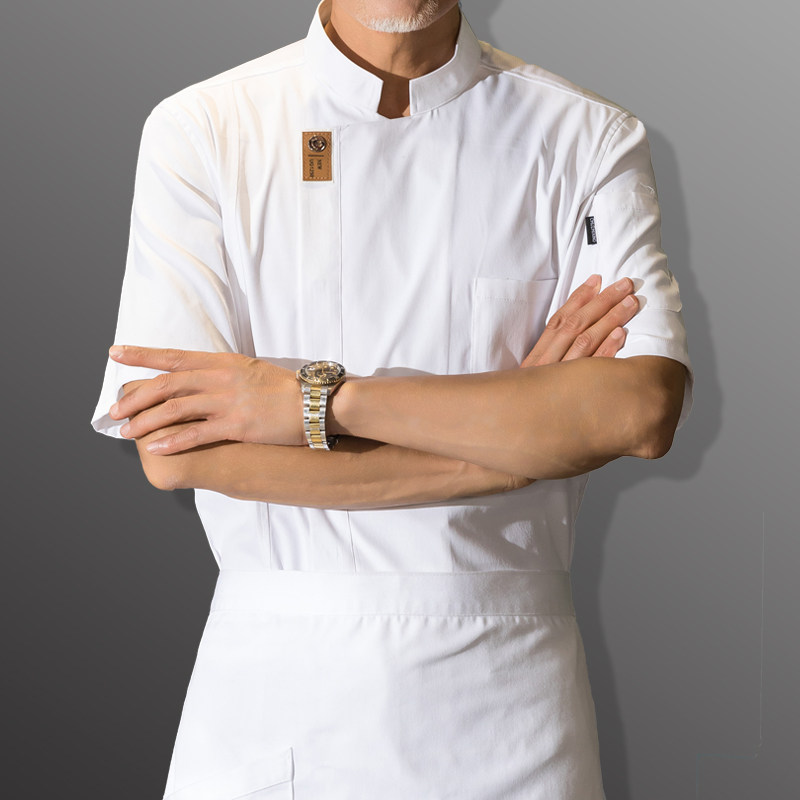 餐饮厨师工作服短袖男夏季西餐厅烘焙蛋糕饭店服装定制厨房工衣女