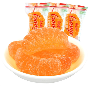 马大姐桔子味软糖500g袋装橘子瓣形软糖结婚喜糖80后怀旧休闲零食
