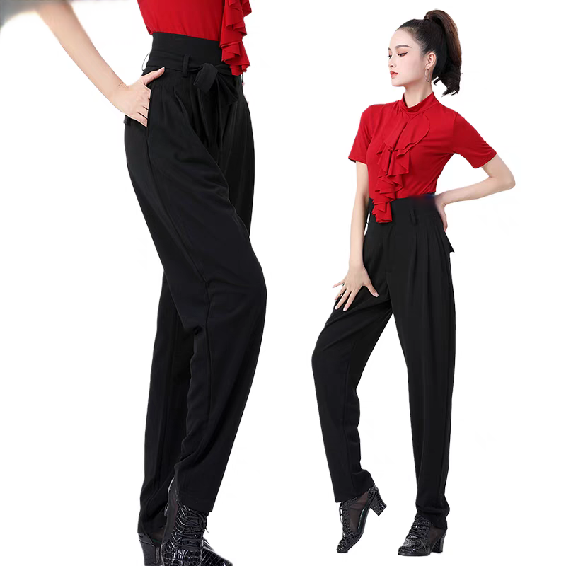 高腰拉丁舞小腳褲交誼舞廣場舞褲