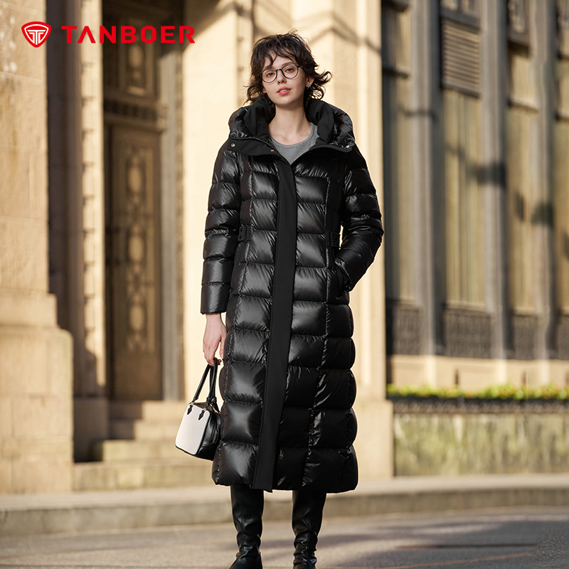 坦博尔鹅绒服女冬季长款羽绒服