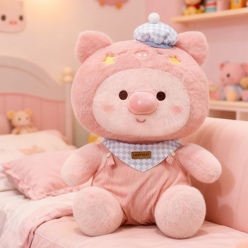 软萌粉色小猪毛绒玩具抱枕公仔