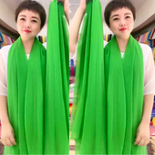 纯色丝巾舞蹈道具女时尚 围巾 洋气纱巾夏超大百搭防晒披肩薄妈妈款