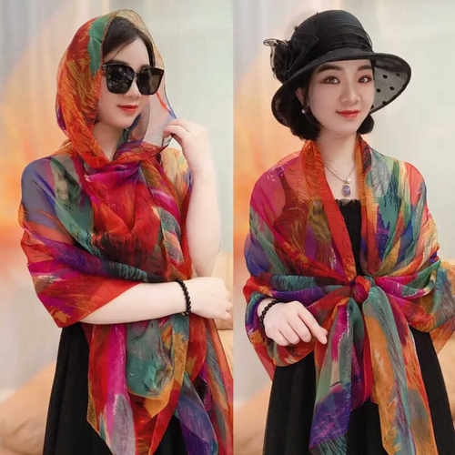 送妈妈超大薄款防晒披肩气质