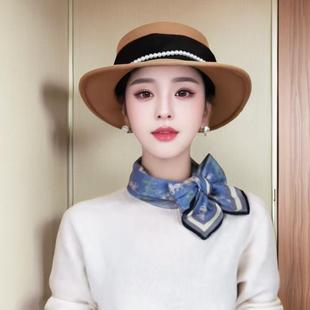 护颈围巾拍照装 洋气丝巾薄妈妈款 饰领巾 百搭小方巾女时尚 2025新款