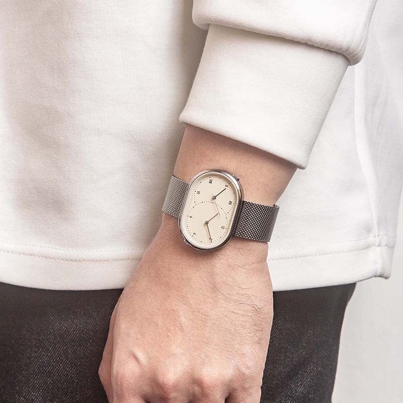 TWIN双表盘双时区手表小表盘椭圆形腕表男女简约商务高级感经典款