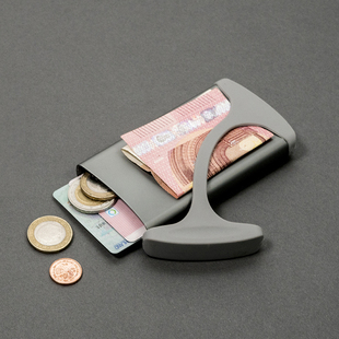 简约时尚 新款 钱夹超薄短款 男士 金属卡包 德国Hug 女士时尚 Wallet