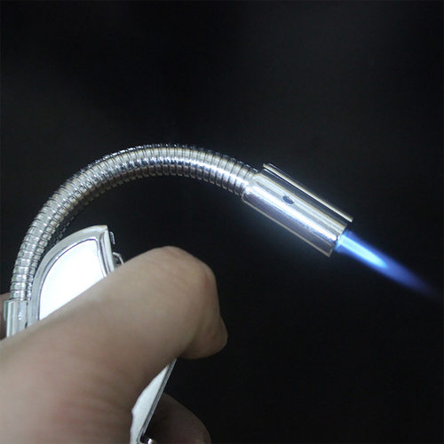 创意弯头充气焊枪 直冲防风加长软管可弯曲户外烧烤点火器打火机