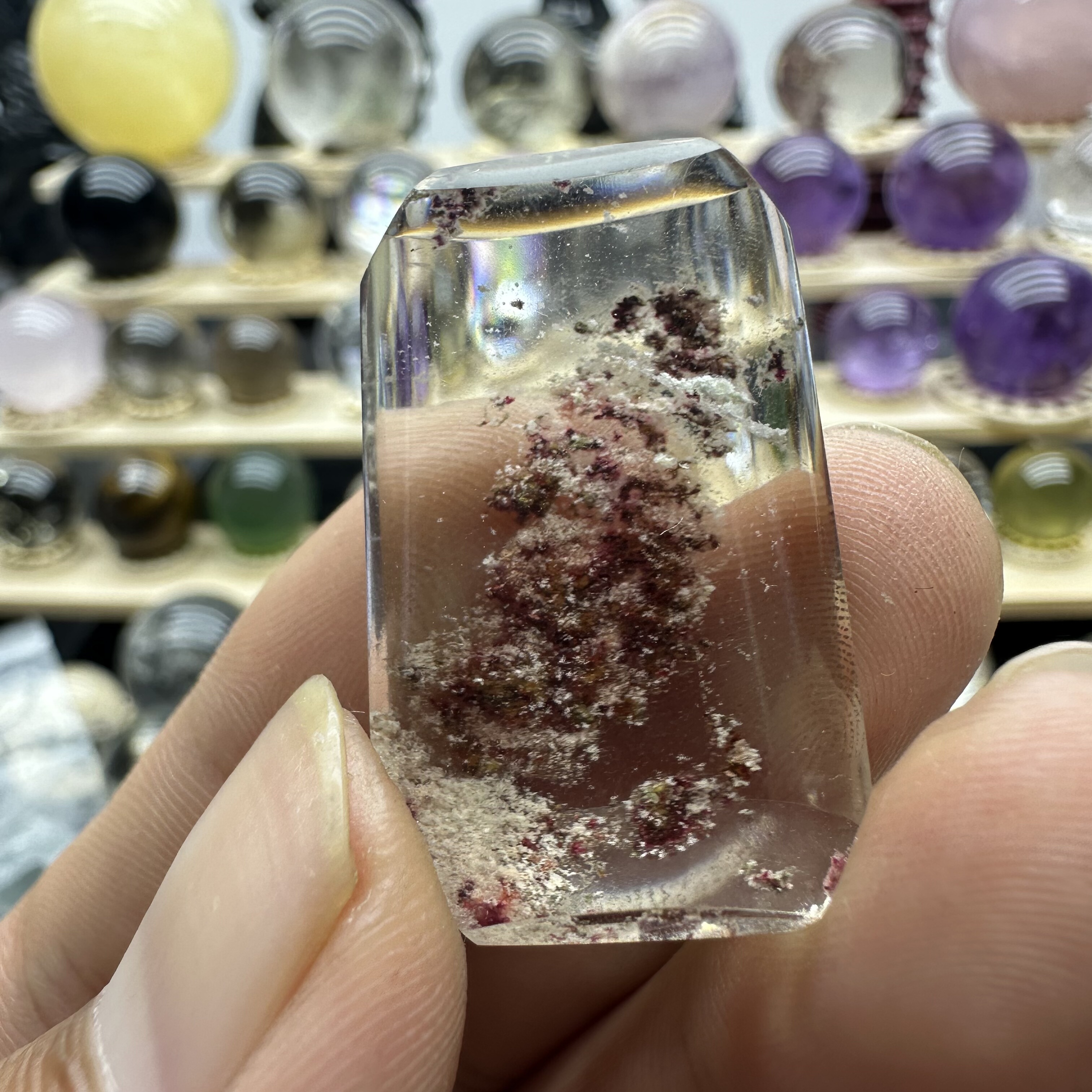 天然白水晶梯形方牌吊坠挂件 晶体干净幽灵包裹体一物一图男女款