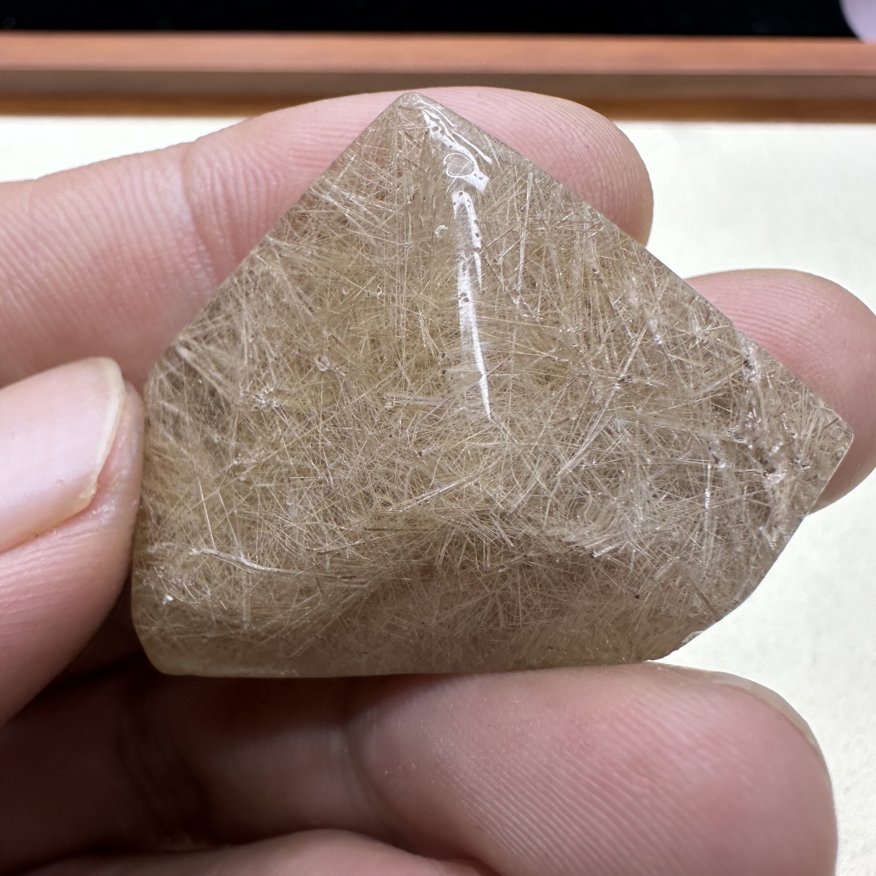 天然金发晶随形吊坠 发丝浓密晶体通透 独特造型能量水晶饰品孤品