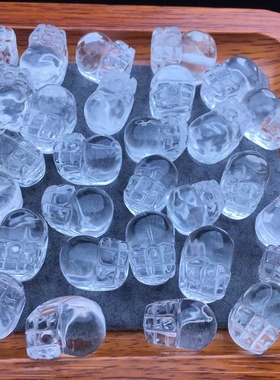天然白水晶雕刻件貔貅挂件 DIY饰品配件 招财聚宝 串手链吊坠等