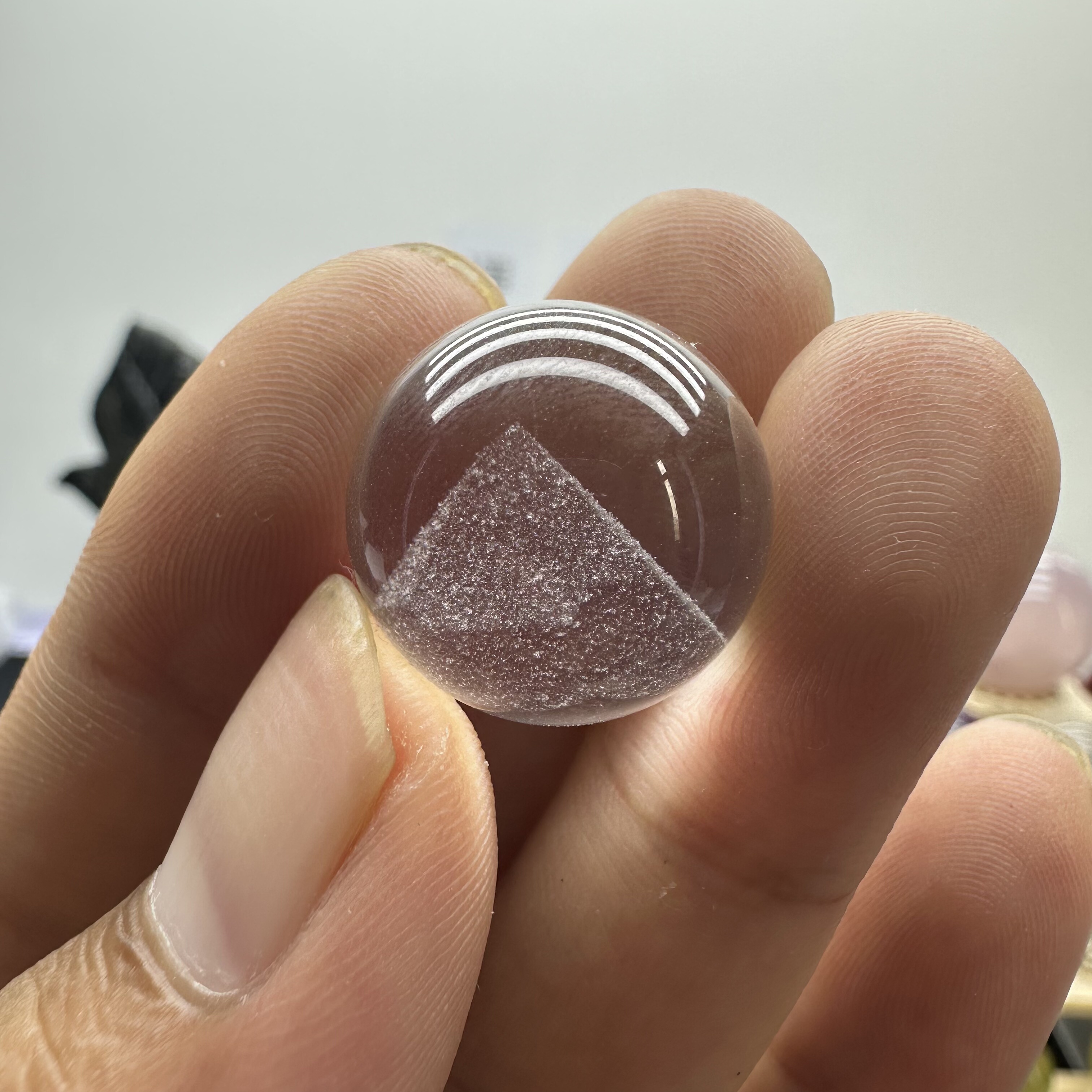 19.7mm纯净体天然白水晶白幽灵银山金字塔包裹体单珠孤品一物一图