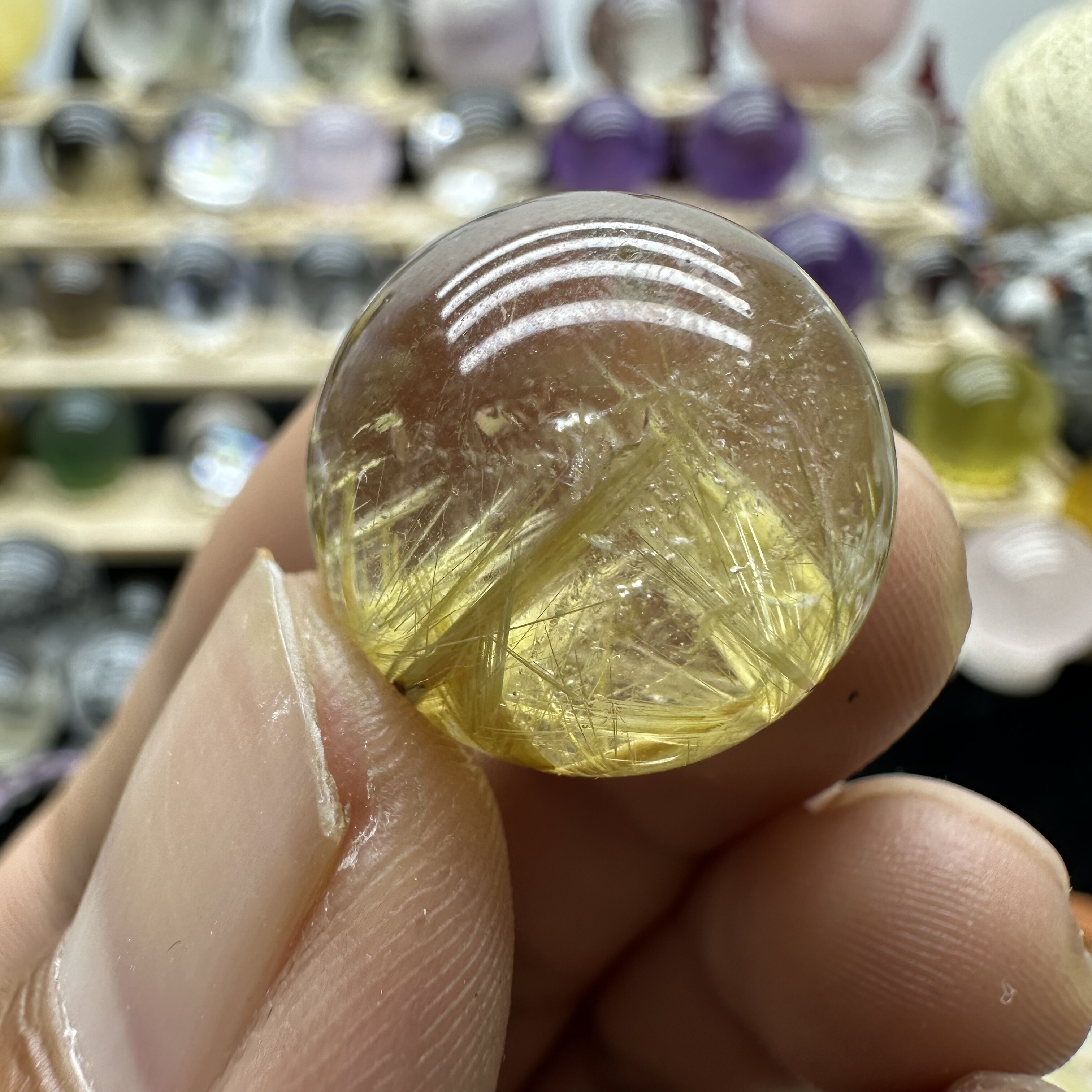 福利款 2.0cm天然巴西白水晶老料钛晶 单珠散珠DIY手链配珠吊坠