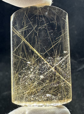 东海水晶天然金发晶顺发晶钛晶平安无事牌吊坠 简约大气男款礼物