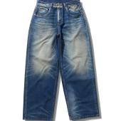 Danci 复古洗水做旧宽松直筒微baggy牛仔裤 Done 喜马拉雅蛇皮