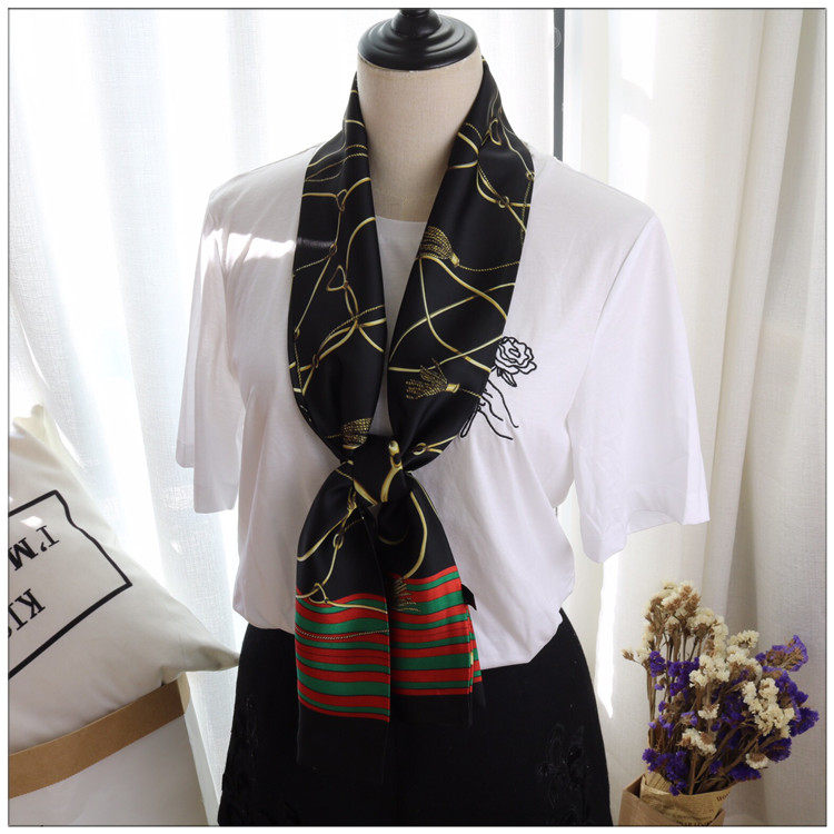 职业长款领巾女　细窄衬衣工装装饰小围巾春夏季空调护颈丝巾百搭