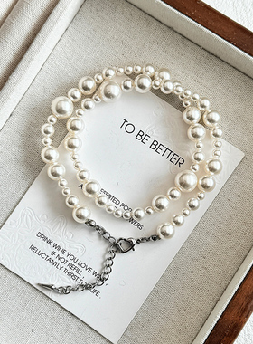 小众麻灰色Aries毛衣链锁骨链