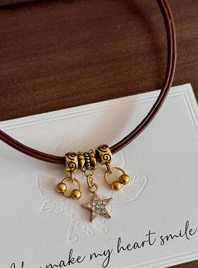 星星棕色辣妹风甜酷项圈