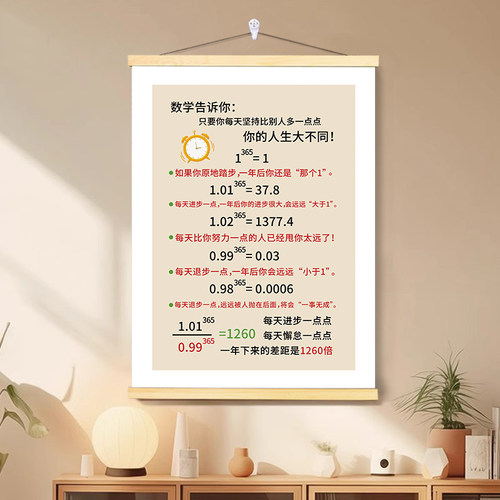励志学习每天进步一点点挂画