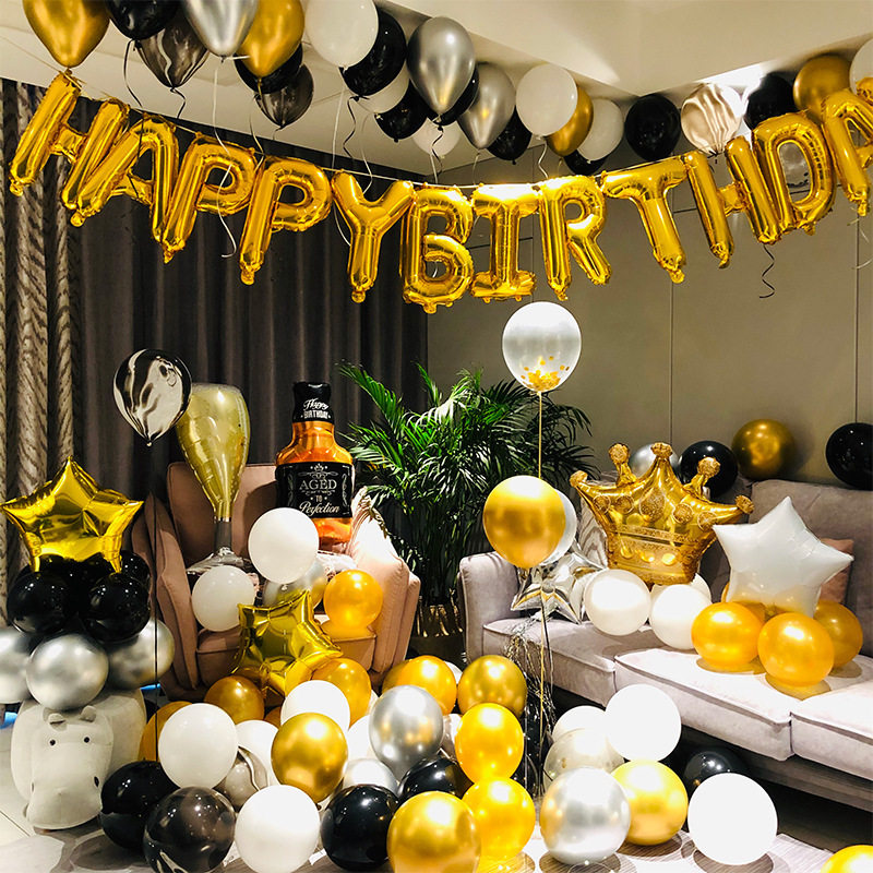 铝膜气球装饰生日派对布置浪漫惊喜情侣成人生日气球字母套餐