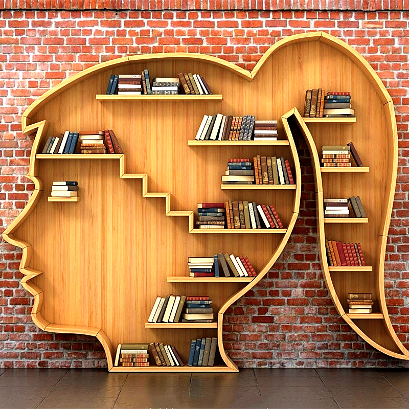 大师设计复古墙上书架隔板