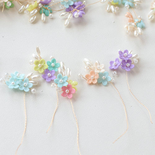 手工铜丝绕线diy梅花珍珠花枝