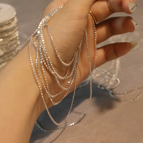 银色流苏链子手作饰品材料